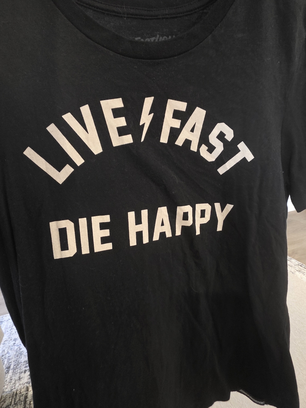 Live Fast Die Happy Black Short Sleeve Tee